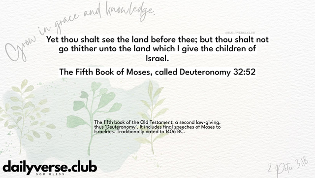 Bible Verse Wallpaper 32:52 from The Fifth Book of Moses, called Deuteronomy