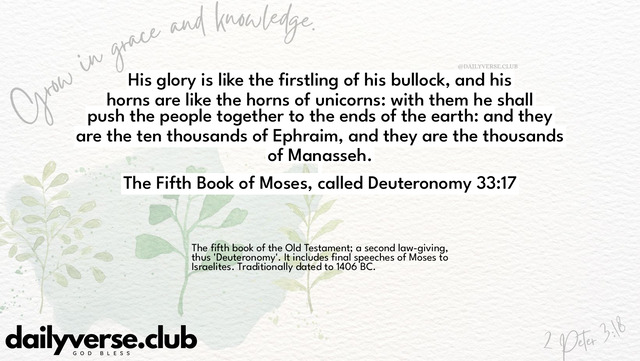 Bible Verse Wallpaper 33:17 from The Fifth Book of Moses, called Deuteronomy