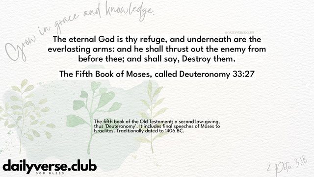 Bible Verse Wallpaper 33:27 from The Fifth Book of Moses, called Deuteronomy