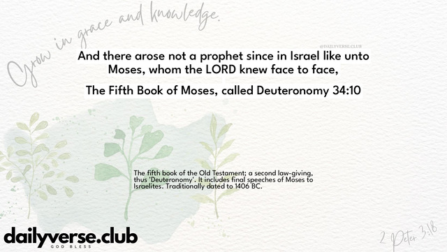 Bible Verse Wallpaper 34:10 from The Fifth Book of Moses, called Deuteronomy