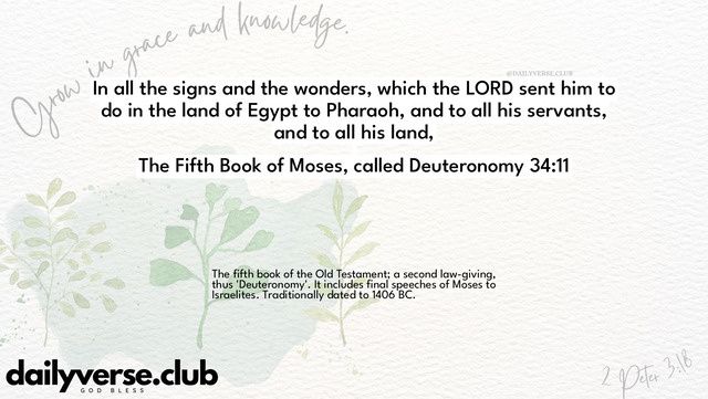 Bible Verse Wallpaper 34:11 from The Fifth Book of Moses, called Deuteronomy