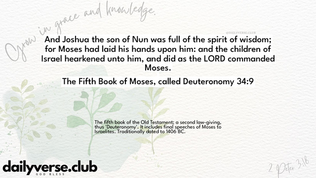 Bible Verse Wallpaper 34:9 from The Fifth Book of Moses, called Deuteronomy