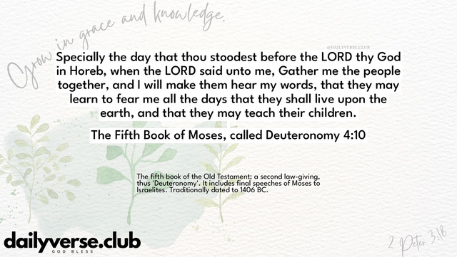 Bible Verse Wallpaper 4:10 from The Fifth Book of Moses, called Deuteronomy