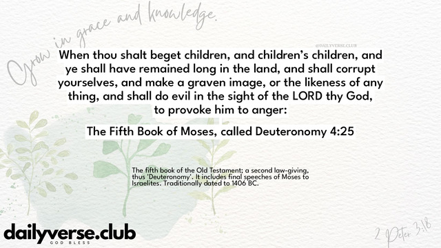 Bible Verse Wallpaper 4:25 from The Fifth Book of Moses, called Deuteronomy