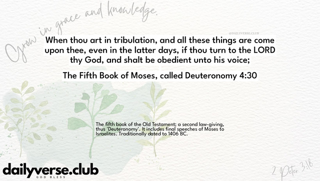 Bible Verse Wallpaper 4:30 from The Fifth Book of Moses, called Deuteronomy