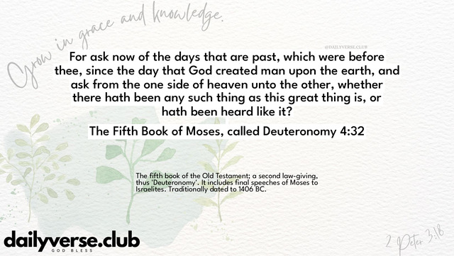 Bible Verse Wallpaper 4:32 from The Fifth Book of Moses, called Deuteronomy