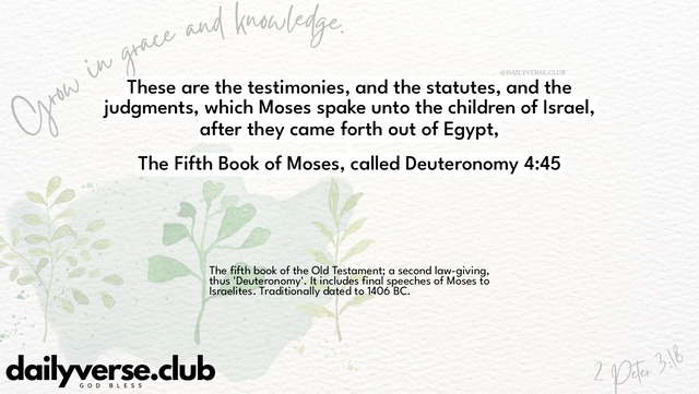 Bible Verse Wallpaper 4:45 from The Fifth Book of Moses, called Deuteronomy