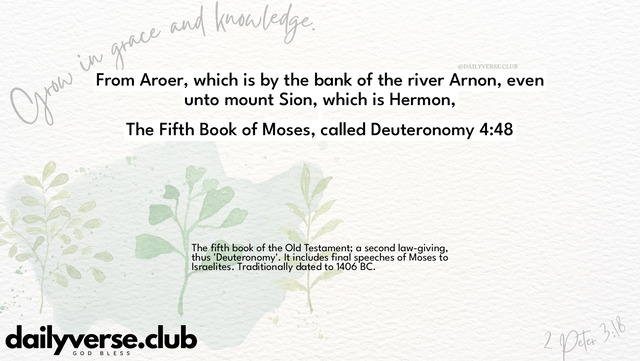 Bible Verse Wallpaper 4:48 from The Fifth Book of Moses, called Deuteronomy