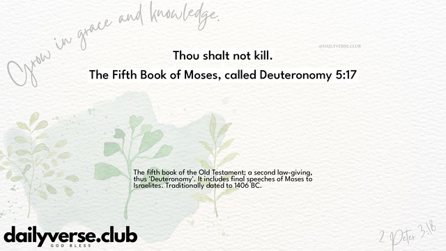 Bible Verse Wallpaper 5:17 from The Fifth Book of Moses, called Deuteronomy