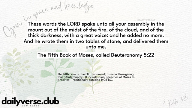 Bible Verse Wallpaper 5:22 from The Fifth Book of Moses, called Deuteronomy