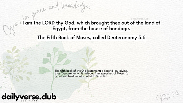 Bible Verse Wallpaper 5:6 from The Fifth Book of Moses, called Deuteronomy