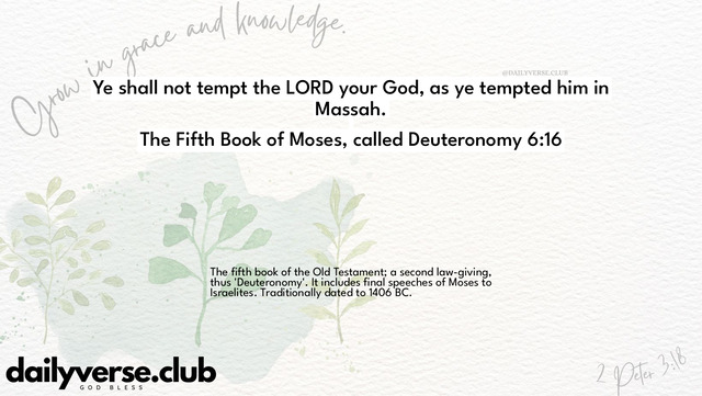 Bible Verse Wallpaper 6:16 from The Fifth Book of Moses, called Deuteronomy