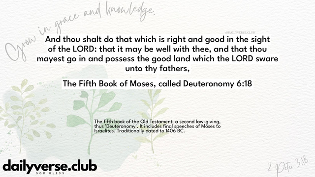 Bible Verse Wallpaper 6:18 from The Fifth Book of Moses, called Deuteronomy