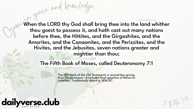 Bible Verse Wallpaper 7:1 from The Fifth Book of Moses, called Deuteronomy