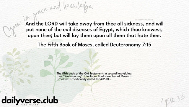 Bible Verse Wallpaper 7:15 from The Fifth Book of Moses, called Deuteronomy