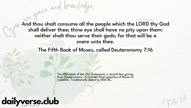 Bible Verse Wallpaper 7:16 from The Fifth Book of Moses, called Deuteronomy