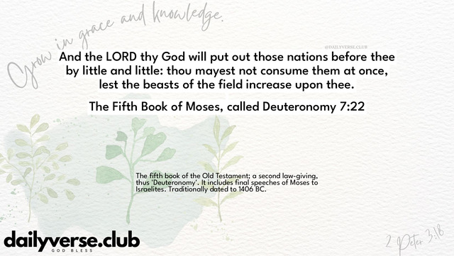 Bible Verse Wallpaper 7:22 from The Fifth Book of Moses, called Deuteronomy