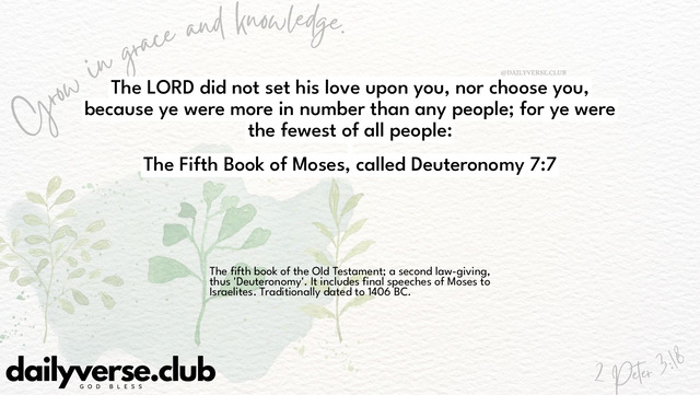 Bible Verse Wallpaper 7:7 from The Fifth Book of Moses, called Deuteronomy