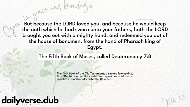 Bible Verse Wallpaper 7:8 from The Fifth Book of Moses, called Deuteronomy