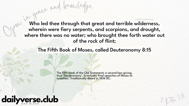 Bible Verse Wallpaper 8:15 from The Fifth Book of Moses, called Deuteronomy
