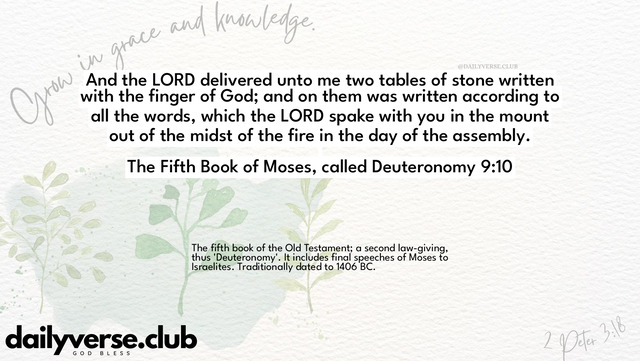 Bible Verse Wallpaper 9:10 from The Fifth Book of Moses, called Deuteronomy