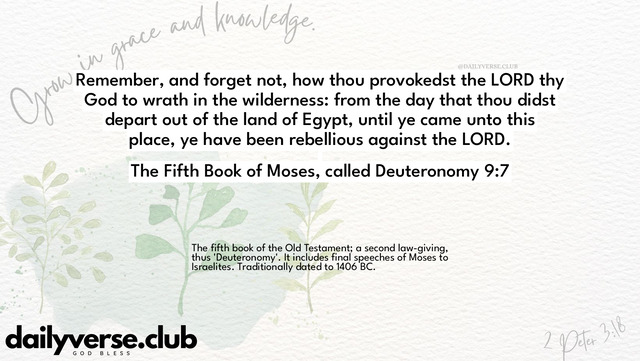 Bible Verse Wallpaper 9:7 from The Fifth Book of Moses, called Deuteronomy