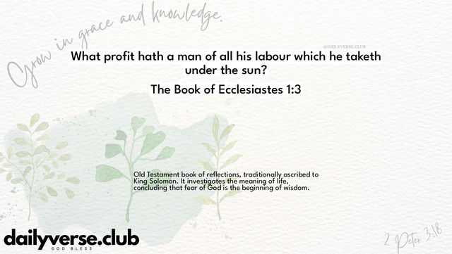 Bible Verse Wallpaper 1:3 from The Book of Ecclesiastes