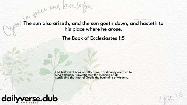 Bible Verse Wallpaper 1:5 from The Book of Ecclesiastes