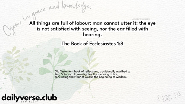 Bible Verse Wallpaper 1:8 from The Book of Ecclesiastes