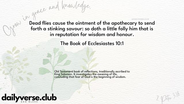 Bible Verse Wallpaper 10:1 from The Book of Ecclesiastes