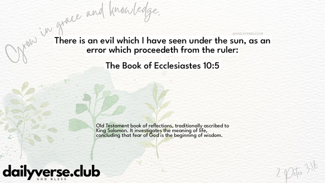 Bible Verse Wallpaper 10:5 from The Book of Ecclesiastes