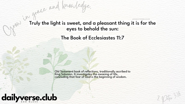 Bible Verse Wallpaper 11:7 from The Book of Ecclesiastes
