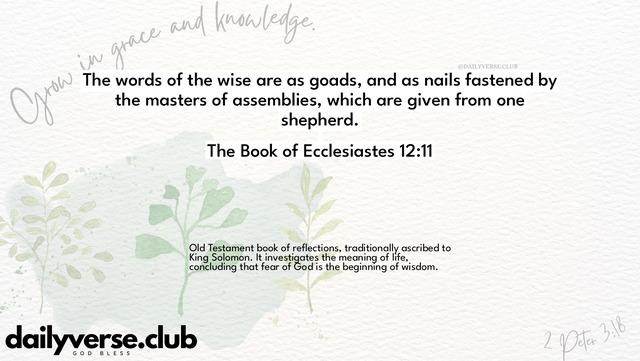 Bible Verse Wallpaper 12:11 from The Book of Ecclesiastes