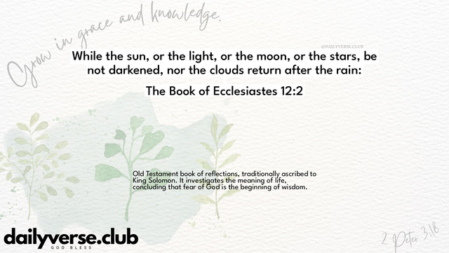 Bible Verse Wallpaper 12:2 from The Book of Ecclesiastes