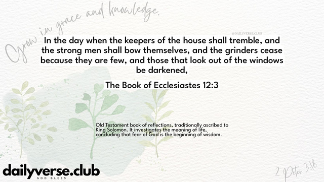 Bible Verse Wallpaper 12:3 from The Book of Ecclesiastes