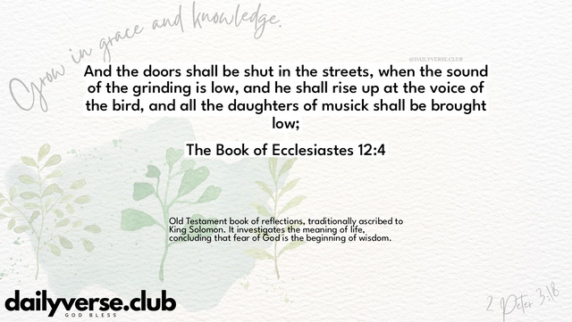 Bible Verse Wallpaper 12:4 from The Book of Ecclesiastes