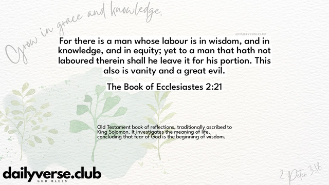 Bible Verse Wallpaper 2:21 from The Book of Ecclesiastes