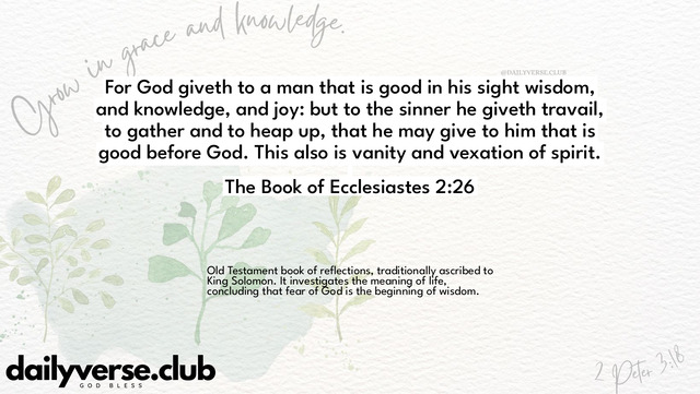 Bible Verse Wallpaper 2:26 from The Book of Ecclesiastes