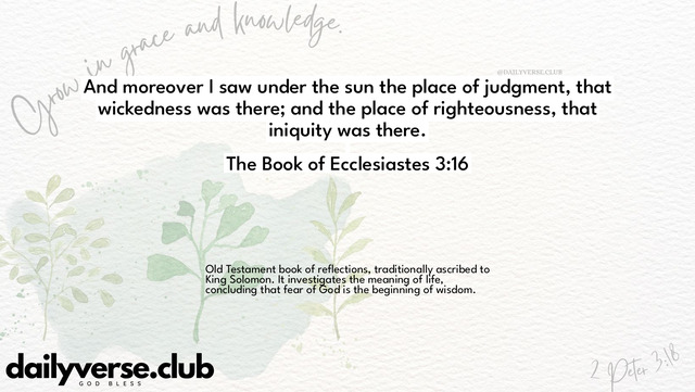 Bible Verse Wallpaper 3:16 from The Book of Ecclesiastes