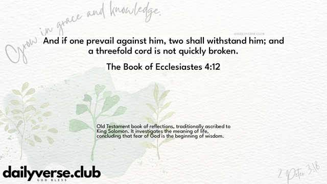 Bible Verse Wallpaper 4:12 from The Book of Ecclesiastes