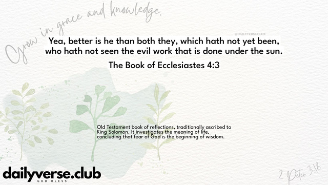 Bible Verse Wallpaper 4:3 from The Book of Ecclesiastes