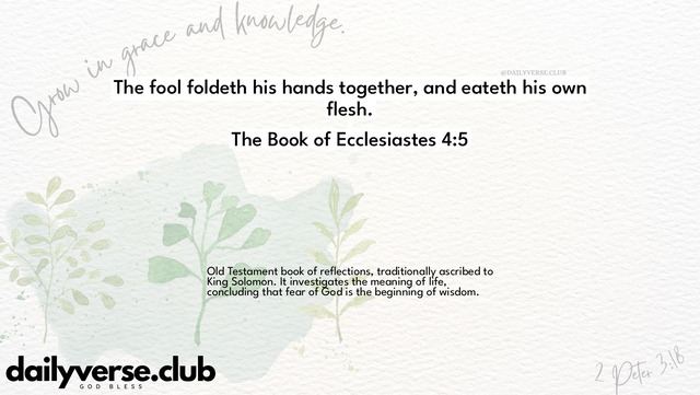 Bible Verse Wallpaper 4:5 from The Book of Ecclesiastes