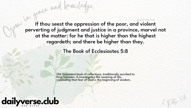 Bible Verse Wallpaper 5:8 from The Book of Ecclesiastes