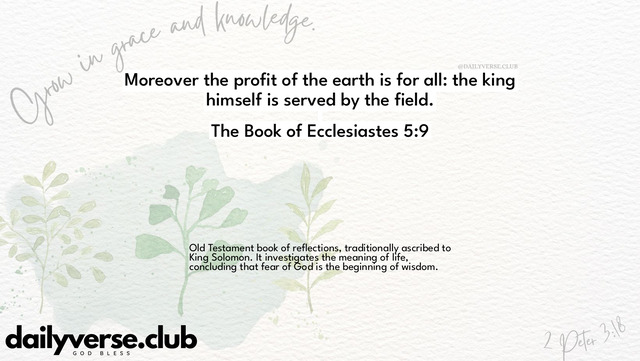 Bible Verse Wallpaper 5:9 from The Book of Ecclesiastes