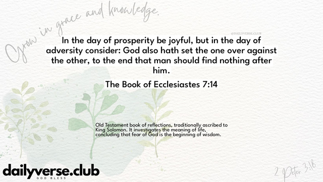Bible Verse Wallpaper 7:14 from The Book of Ecclesiastes