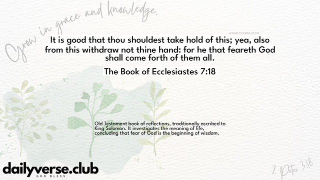 Bible Verse Wallpaper 7:18 from The Book of Ecclesiastes