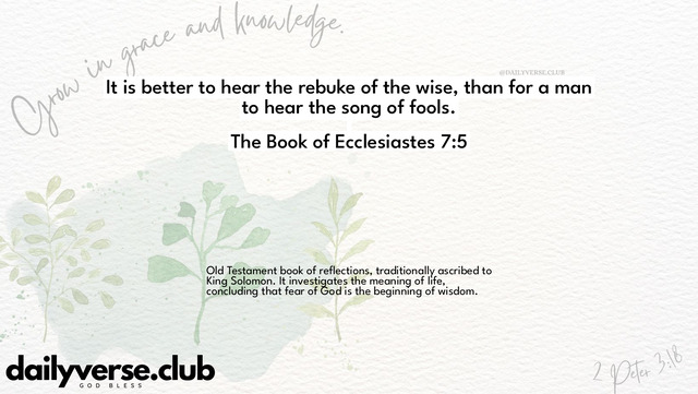 Bible Verse Wallpaper 7:5 from The Book of Ecclesiastes