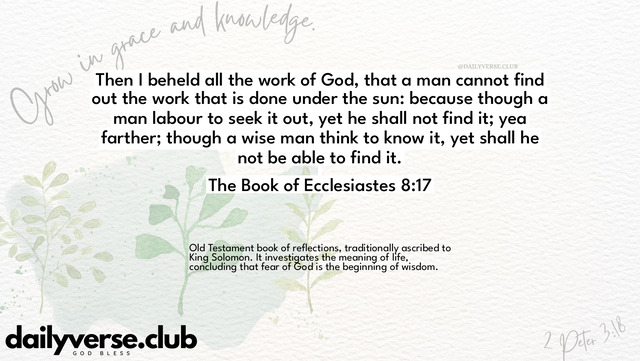 Bible Verse Wallpaper 8:17 from The Book of Ecclesiastes