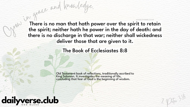 Bible Verse Wallpaper 8:8 from The Book of Ecclesiastes