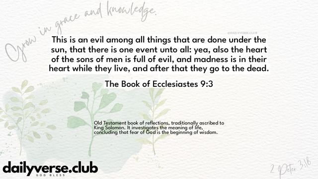 Bible Verse Wallpaper 9:3 from The Book of Ecclesiastes